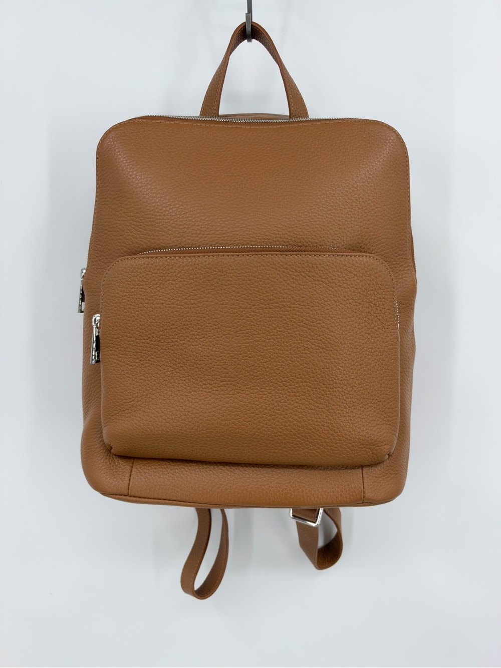 Quince Italian Leather Convertible Laptop Backpack Cognac